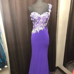 Lower Price PROM SEASON Purple size 12 by Envious Formal Gown 1 shoulder